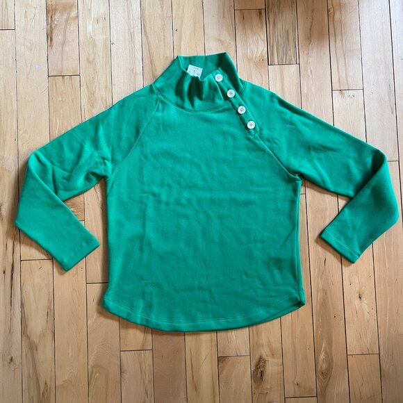 NEW J Crew Factory Green Knit Sweater Sweatshirt Mock Turtleneck Size M - Picture 2 of 7
